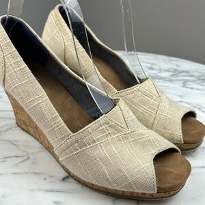 TOMS WOMEN'S SHOES size 9.5 cork wedge heel